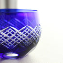 重ね矢来 丸ぐいのみペア【江戸切子】