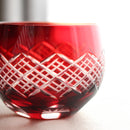 重ね矢来 丸ぐいのみペア【江戸切子】