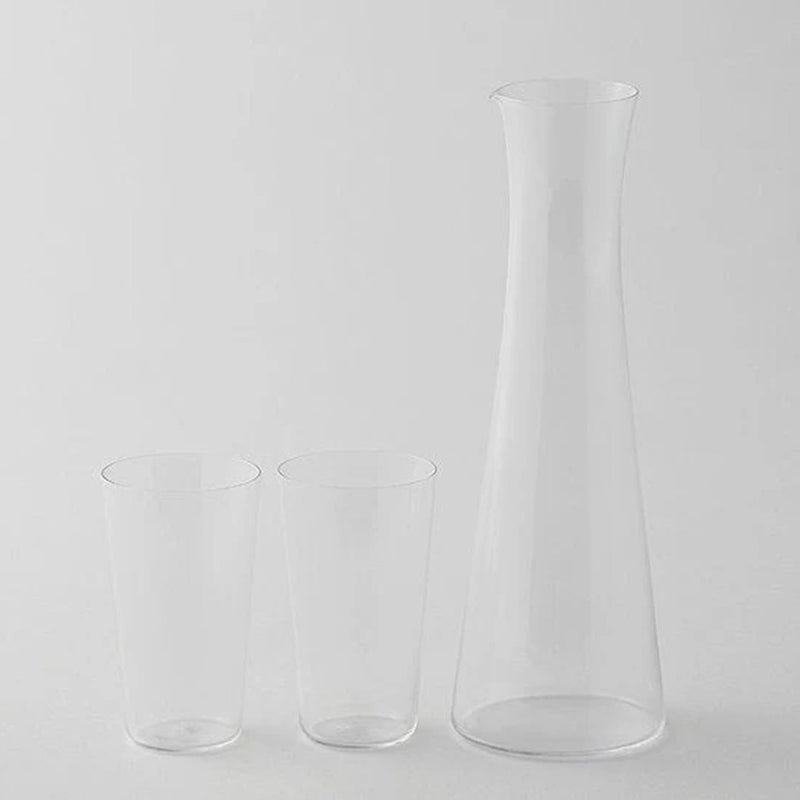 THIN SAKE SET 3-PIECE SET IN A WOODEN BOX, Edo Glass