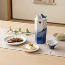 SHUN JAPAN MAKE SOUND! SAKURA FUJI (3 PIECES), Sake Bottle & Cup Set, Mino Ware｜使用イメージ（演出・テーブルコーディネート）※手作りのため色・風合いは一点ごとに異なります