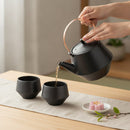 TEA POT & CUPS 3 Pieces Set BLACK, Mino Wares｜使用イメージ（演出・テーブルコーディネート）※手作りのため色・風合いは一点ごとに異なります