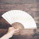 [Hand Fan] HAKUZU Milky Way White 7SUN(8.3inch) | Kyoto Folding Fans | Yasuto Yonehara