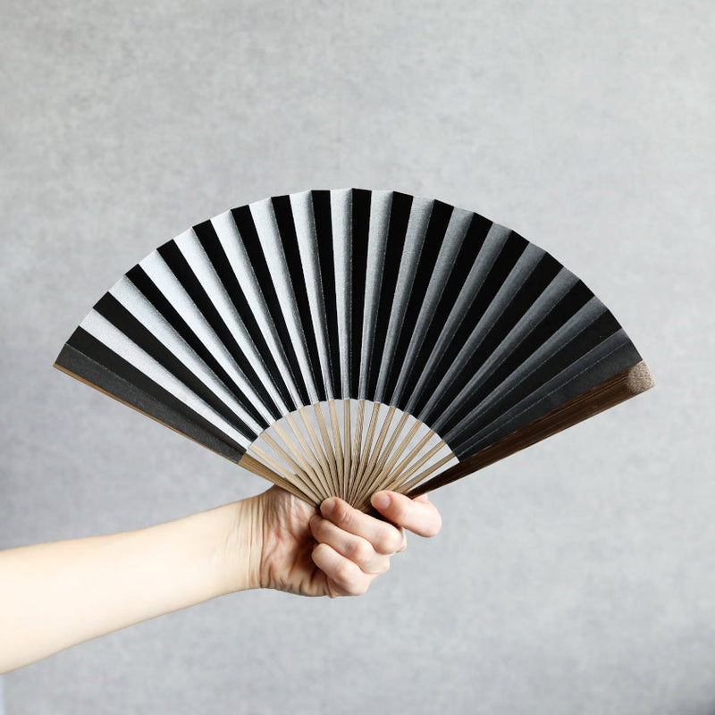 [Hand Fan] HAKUZU Spirit Black 7SUN(8.3inch) | Kyoto Folding Fans | Yasuto Yonehara