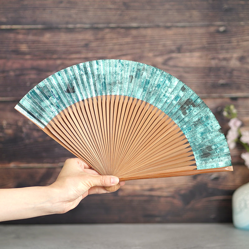 [Hand Fan] HAKUSAI HAKUIRO Blue 7SUN(8.3inch) | Kyoto Folding Fans | Yasuto Yonehara