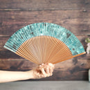 [Hand Fan] HAKUSAI HAKUIRO Blue 7SUN(8.3inch) | Kyoto Folding Fans | Yasuto Yonehara