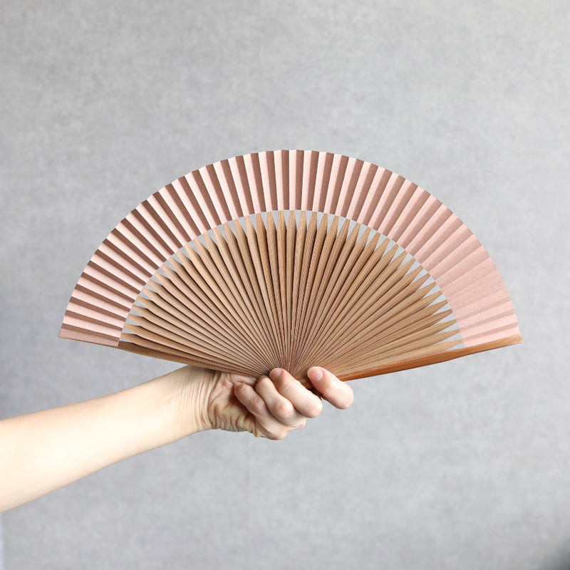 [Hand Fan] HAKUSAI Grayish Pink (Short-ground) 6.5SUN(7.7inch) | Kyoto Folding Fans | Yasuto Yonehara