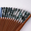 [Hand Fan] HAKUSAI Blue (Short-ground) 6.5SUN(7.7inch) | Kyoto Folding Fans | Yasuto Yonehara