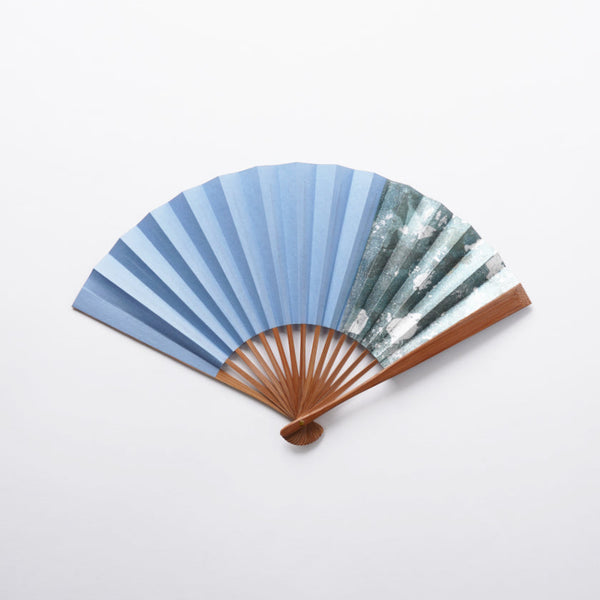 [Hand Fan] HAKUSAI Blue 6.5 SUN | Kyoto Folding Fans | Yasuto Yonehara