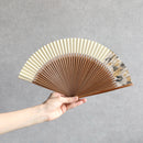 [Hand Fan] HAKUSAI Beige (Short-ground) 6.5SUN(7.7inch) | Kyoto Folding Fans | Yasuto Yonehara