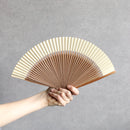 [Hand Fan] HAKUSAI Beige (Short-ground) 6.5SUN(7.7inch) | Kyoto Folding Fans | Yasuto Yonehara