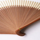 [Hand Fan] HAKUSAI Beige (Short-ground) 6.5SUN(7.7inch) | Kyoto Folding Fans | Yasuto Yonehara