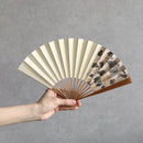 [Hand Fan] HAKUSAI Beige 6.5SUN(7.7inch) | Kyoto Folding Fans | Yasuto Yonehara