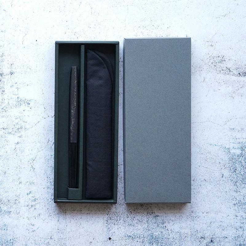 [Hand Fan Bag] Fan Pouch Cotton Black for 7.5 sun (9.06 in.) | Kyoto Folding Fans | Yasuto Yonehara, Dedicated
