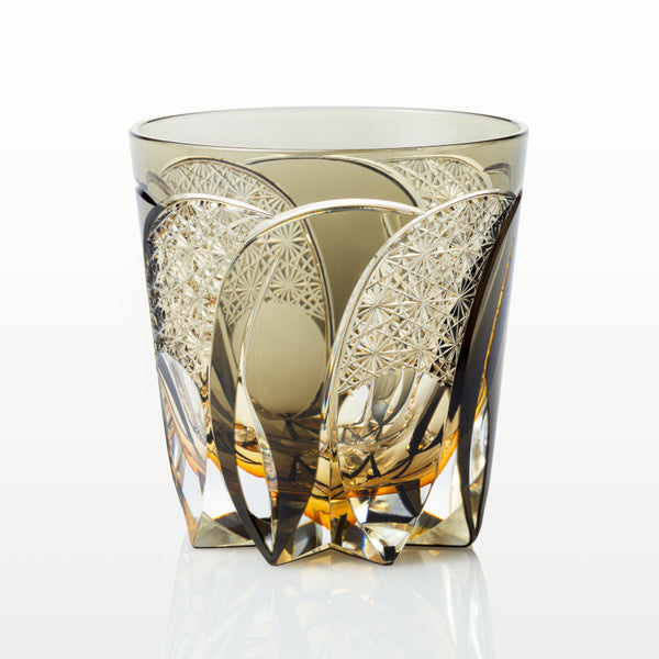 [ROCKS GLASS] WHISKEY GLASS KASANEIROME GEKKO (MOONBOW) | EDO KIRIKO | KAGAMI CRYSTAL