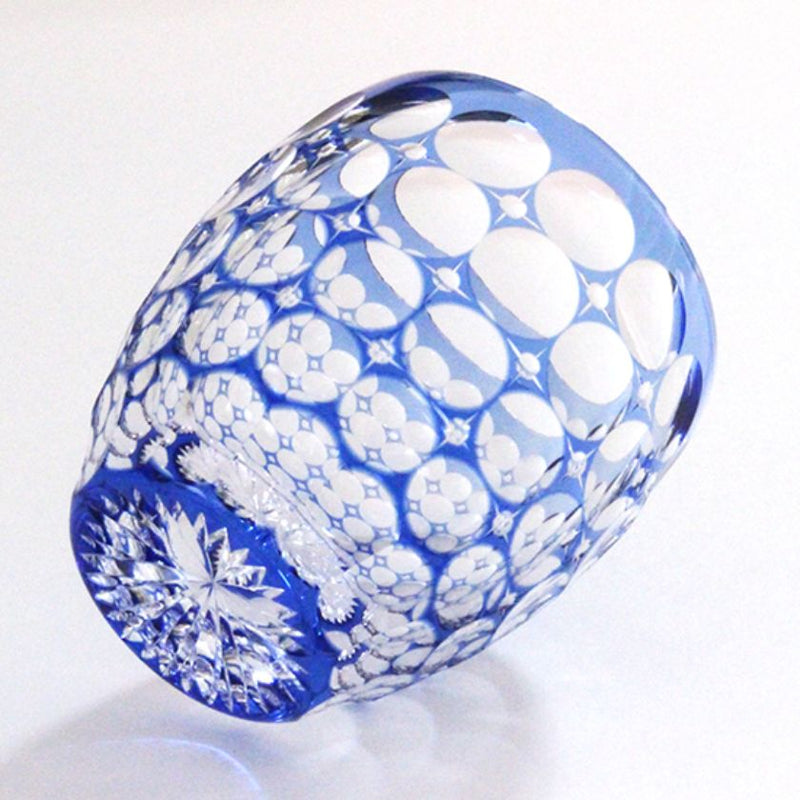 [ROCKS GLASS] WHISKEY GLASS HYDRANGEA BY SATOSHI NABETANI MASTER OF TRADITIONAL CRAFTS | EDO KIRIKO | KAGAMI CRYSTAL