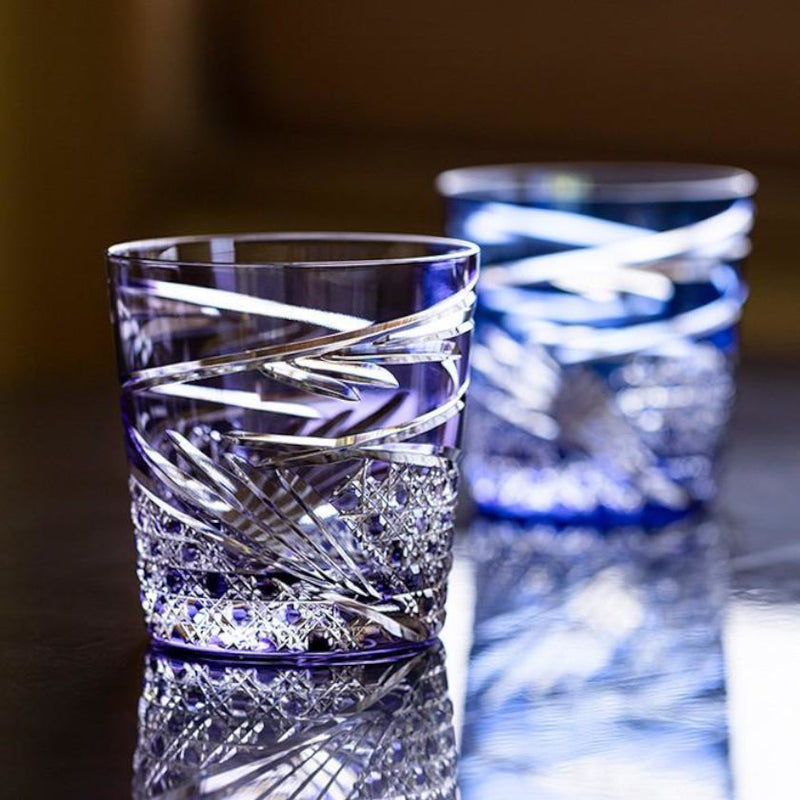 [ROCKS GLASS] MAI (PURPLE) | EDO KIRIKO | KAGAMI CRYSTAL