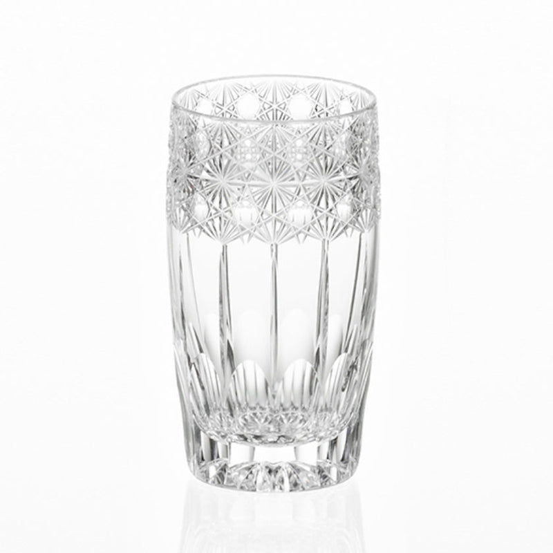 [GLASS] SLIM GLASS KOKA (SHINING FLOWERS) BY JUNICHI NABETANI MASTER OF TRADITIONAL CRAFTS | EDO KIRIKO | KAGAMI CRYSTAL