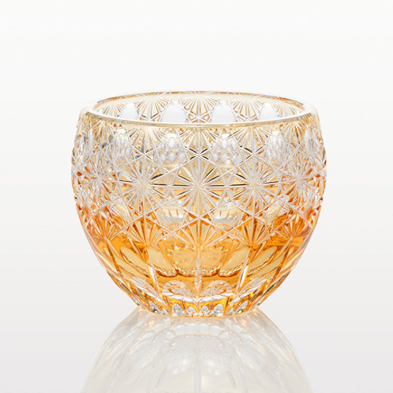 [SAKE CUP] FUKA (DAZZLING WIND) BY JUNICHI NABETANI MASTER OF TRADITIONAL CRAFTS | EDO KIRIKO | KAGAMI CRYSTAL