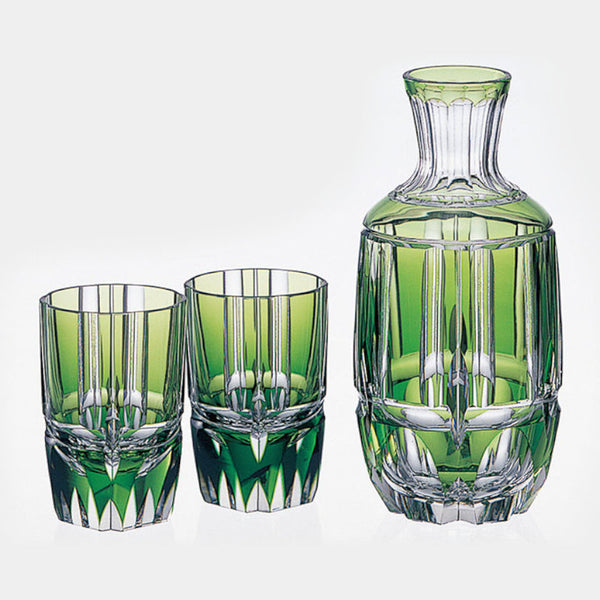 [SAKE BOTTLE] SAKE SET BAMBOO STEM SERIES | EDO KIRIKO | KAGAMI CRYSTAL