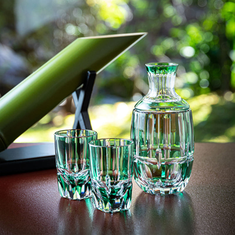 [SAKE BOTTLE] SAKE SET BAMBOO STEM SERIES | EDO KIRIKO | KAGAMI CRYSTAL