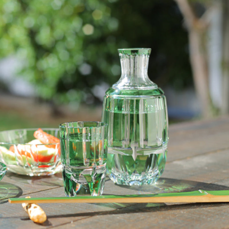 [SAKE BOTTLE] SAKE SET BAMBOO STEM SERIES | EDO KIRIKO | KAGAMI CRYSTAL