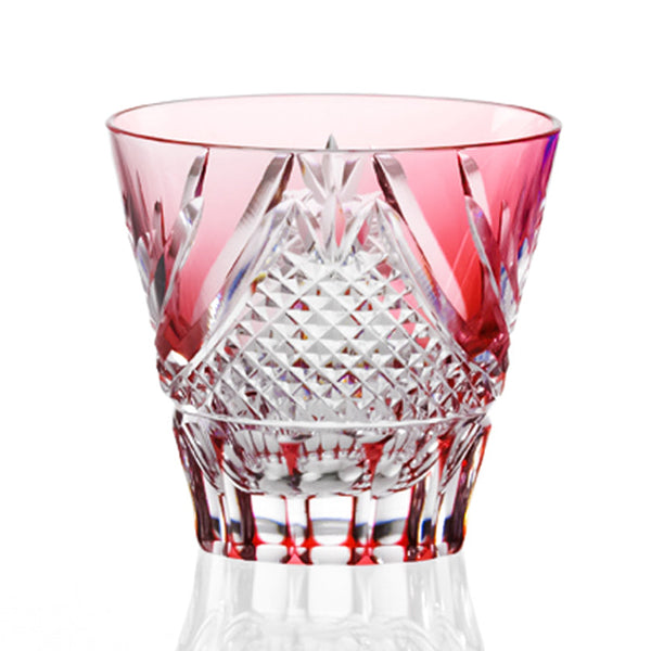 [SAKE CUP] FUJI (RED) | EDO KIRIKO | KAGAMI CRYSTAL