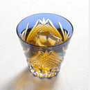 [SAKE CUP] FUJI (BLUE) | EDO KIRIKO | KAGAMI CRYSTAL