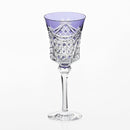 [GLASS] WINE GLASS DRAPE & TETRAGONAL BASKET WEAVE (PURPLE) | EDO KIRIKO | KAGAMI CRYSTAL