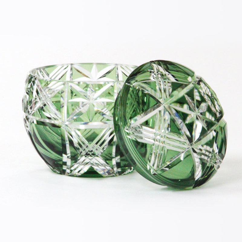 [BOWL] TRINKET BOX OBLIQUE LATTICE & STARS | EDO KIRIKO | KAGAMI CRYSTAL