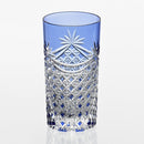 [GLASS] TUMBLER DRAPE & TETRAGONAL BASKET WEAVE (BLUE) | EDO KIRIKO | KAGAMI CRYSTAL