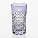 [GLASS] TUMBLER DRAPE & TETRAGONAL BASKET WEAVE (PURPLE) | EDO KIRIKO | KAGAMI CRYSTAL