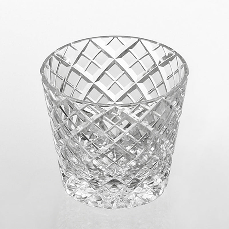 [SAKE CUP] LAYERED BAMBOO FENCE (CLEAR) | EDO KIRIKO | KAGAMI CRYSTAL