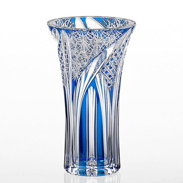 [VASE] LIGHT OF A SWORD BY JUNICHI NABETANI MASTER OF TRADITIONAL CRAFTS | EDO KIRIKO | KAGAMI CRYSTAL