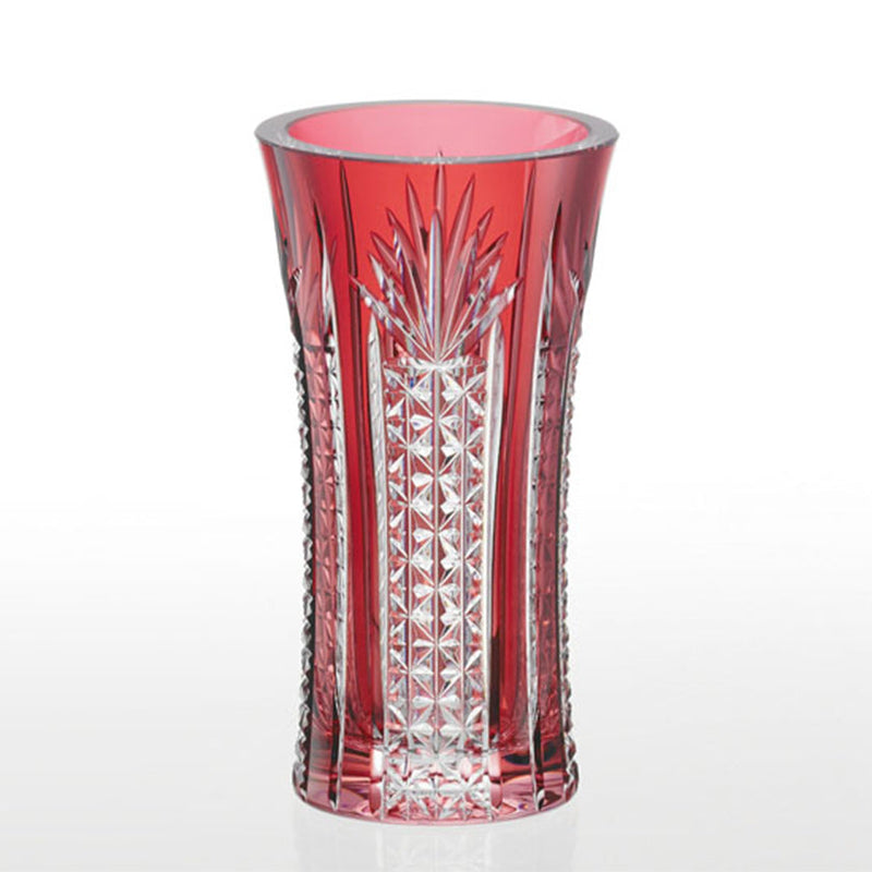 [VASE] BAMBOO & HEMP LEAVES | EDO KIRIKO | KAGAMI CRYSTAL