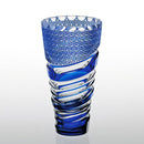 [VASE] SHIMMERING AQUA BY SATOSHI NABETANI MASTER OF TRADITIONAL CRAFTS | EDO KIRIKO | KAGAMI CRYSTAL