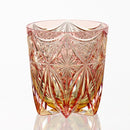 [ROCK GLASS] WHISKEY GLASS KASANEIROME KIRARA BY TATSUYA NEMOTO MASTER OF TRADITIONAL CRAFTS | EDO KIRIKO | KAGAMI CRYSTAL