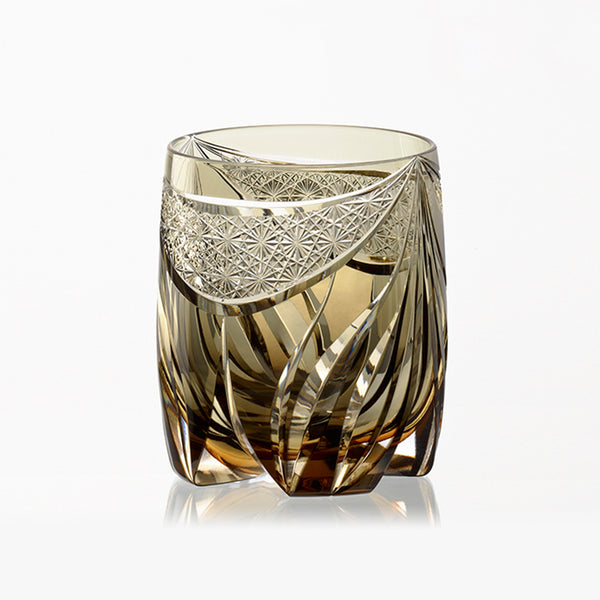 [ROCK GLASS] WHISKEY GLASS TORA-NO-MAI BY TATSUYA NEMOTO MASTER OF TRADITIONAL CRAFTS | EDO KIRIKO | KAGAMI CRYSTAL