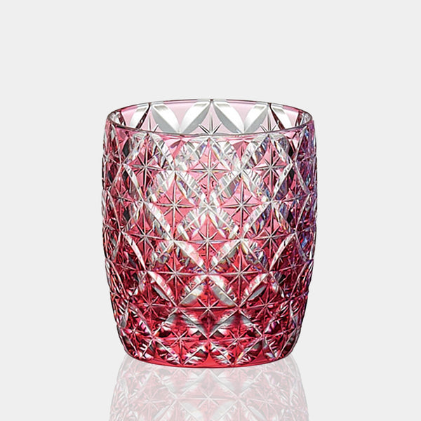 [SAKE CUP] CIRCLE MESH BY SATOSHI NABETANI MASTER OF TRADITIONAL CRAFTS (RED) | EDO KIRIKO | KAGAMI CRYSTAL