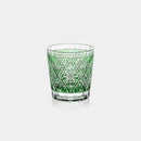 [ROCKS GLASS] HISHI-HANA (GREEN) BY HIDEAKI SHINOZAKI MASTER OF TRADITIONAL CRAFTS | EDO KIRIKO | KAGAMI CRYSTAL