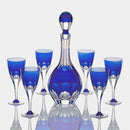 [WINE SET] DECANTER AND 6 WINE GLASSES "ROYAL BLUE" | CRYSTAL GLASS | KAGAMI CRYSTAL