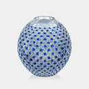 [VASE] ROUND VASE OCTAGONAL BASKET WEAVE (AZURE COLOR) | EDO KIRIKO | KAGAMI CRYSTAL