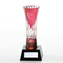 [TROPHY] TROPHY (RED) BAMBOO LEAVES & TETRAGONAL BASKET WEAVE | EDO KIRIKO | KAGAMI CRYSTAL