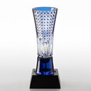 [TROPHY] TROPHY (BLUE) BAMBOO LEAVES & TETRAGONAL BASKET WEAVE | EDO KIRIKO | KAGAMI CRYSTAL