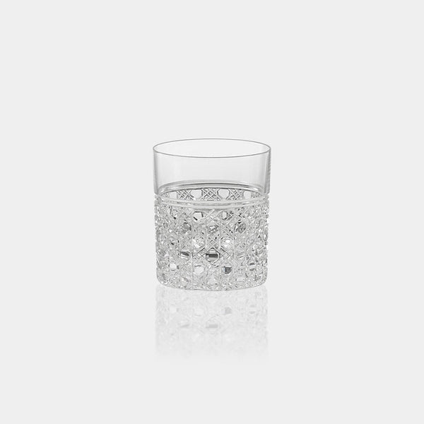 [GLASS] DOUBLE WHISKEY GLASS OCTAGONAL BASKET WEAVE | EDO KIRIKO | KAGAMI CRYSTAL