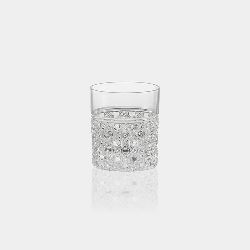 [GLASS] DOUBLE WHISKEY GLASS OCTAGONAL BASKET WEAVE | EDO KIRIKO | KAGAMI CRYSTAL