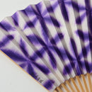 [Hand Fan] SEKKA SHIBORI (flower pattern like snowflakes) Purple for Women |Kurotani Washi Paper | Kurotani Washi Cooperative Group
