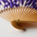 [Hand Fan] SEKKA SHIBORI (flower pattern like snowflakes) Purple for Women |Kurotani Washi Paper | Kurotani Washi Cooperative Group