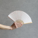 [Hand Fan] SEKKA SHIBORI (flower pattern like snowflakes) Orange for Women |Kurotani Washi Paper | Kurotani Washi Cooperative Group