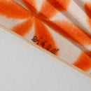 [Hand Fan] SEKKA SHIBORI (flower pattern like snowflakes) Orange for Women |Kurotani Washi Paper | Kurotani Washi Cooperative Group
