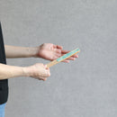 [Hand Fan] SEKKA SHIBORI (flower pattern like snowflakes) Green for Women |Kurotani Washi Paper | Kurotani Washi Cooperative Group